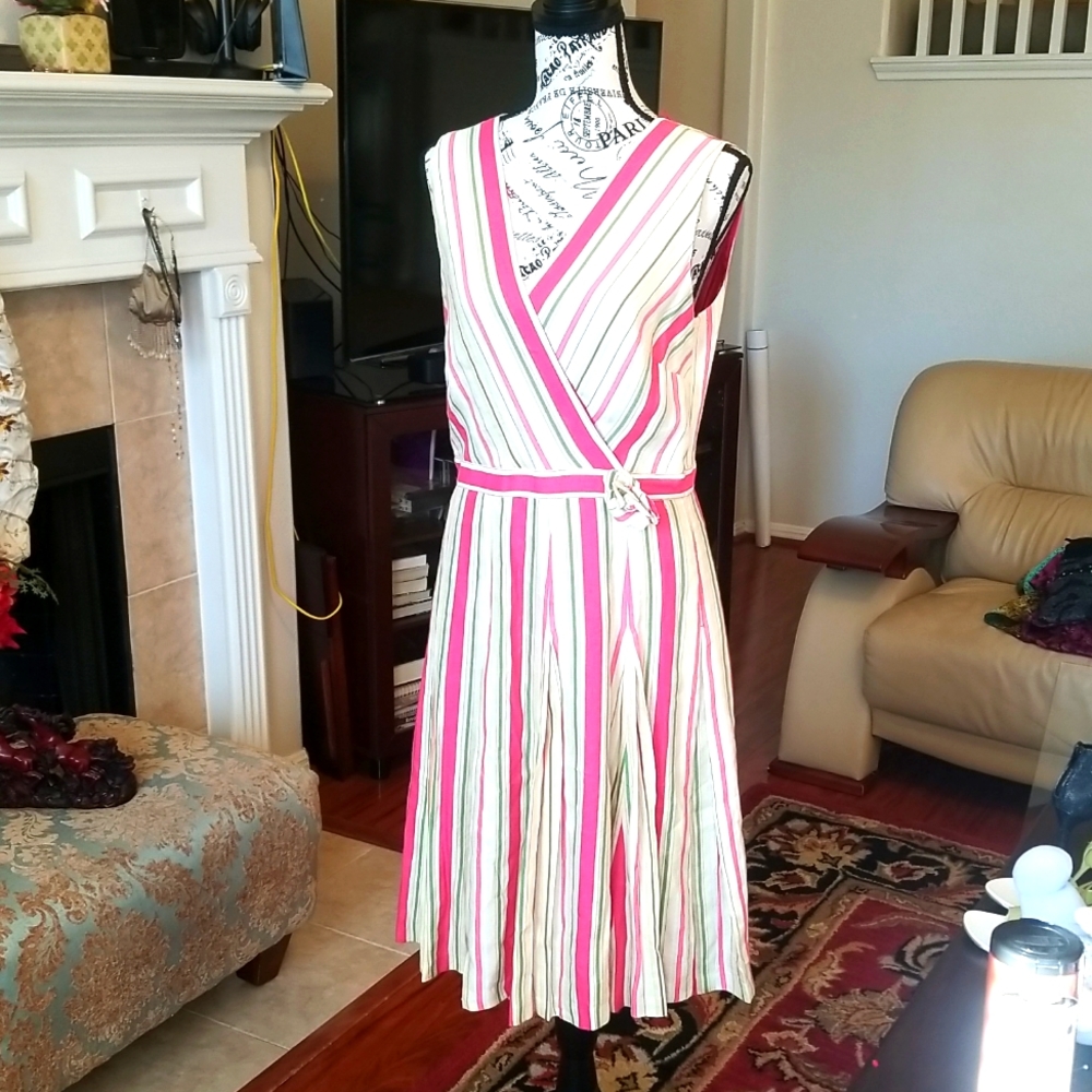 Adrianna Papell Linen Dress Size 10